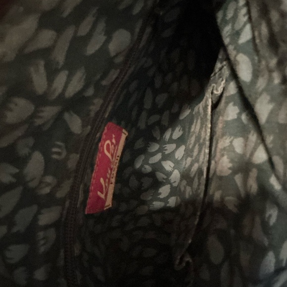 Fossil Crossbody Bag. Black with gray and turquoise trim. Adjustable strap - Picture 6 of 6